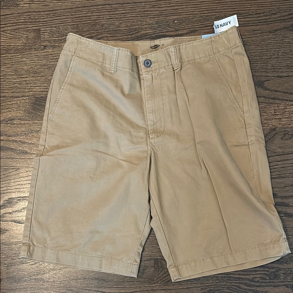 Old Navy Tan Flat Front Shorts Classic Style